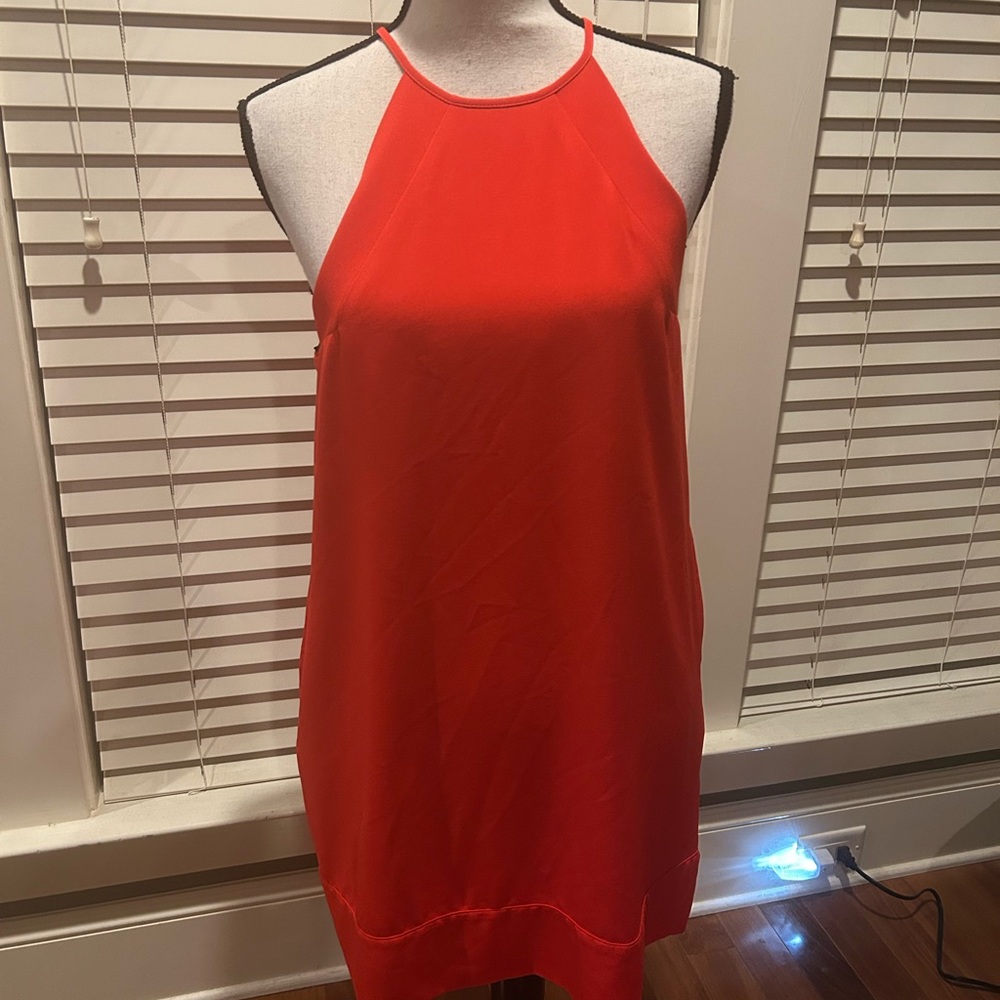 Lumiere Bold Orange Halter Minidress size S